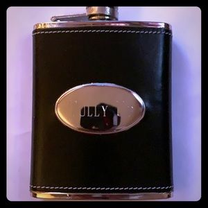 Leather and chrome flask